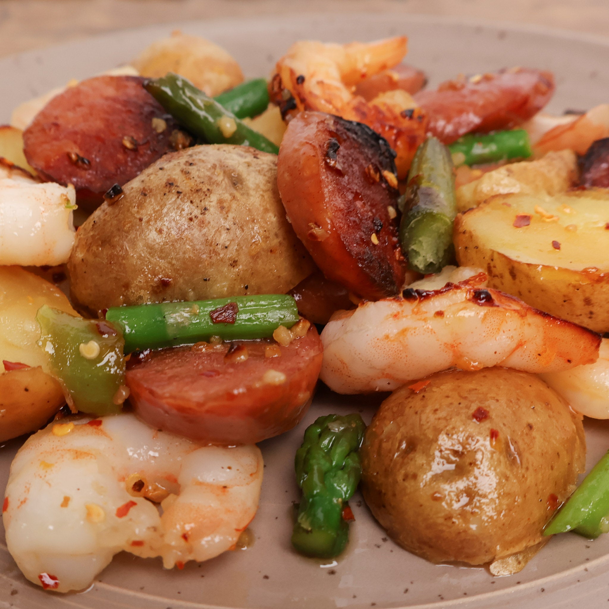 Honey Garlic Shrimp and Sausage