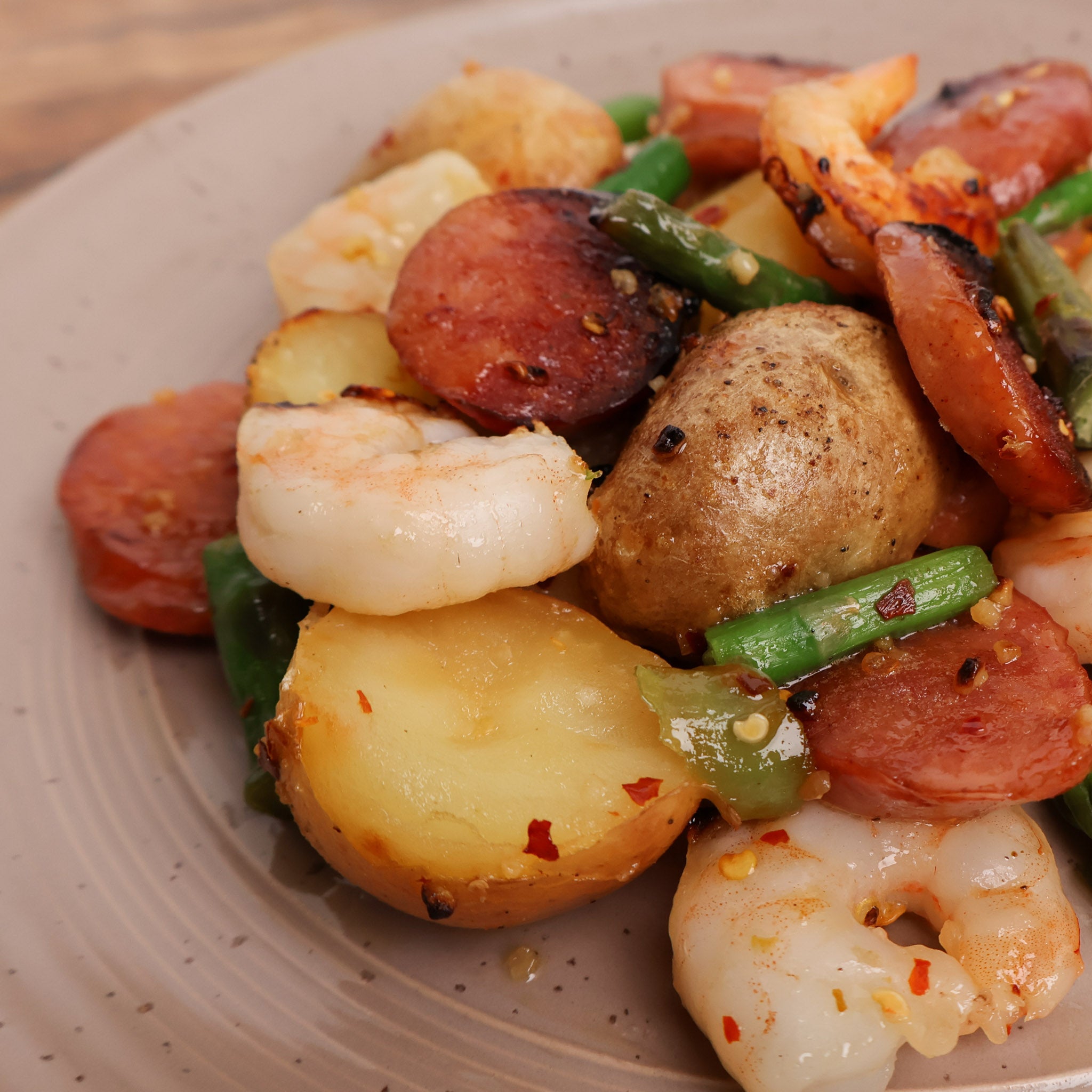 Honey Garlic Shrimp and Sausage